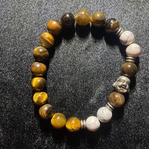 Tiger’s Eye & Howlite Buddha bracelet